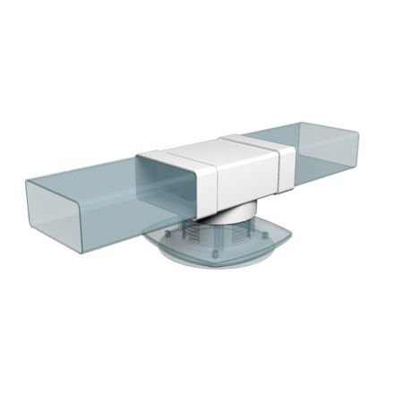 Тройник ТФП D100 с выходом 60х204 пластик ERA